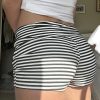Color blocking striped printed sports and leisure home shorts for women