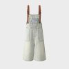 Women's Denim Overalls Summer Strap Design Loose  Age-Reducing Wide-Leg Pants