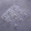 Transparent, No-Drilling Hook (6*6 Acrylic Buckle), Scratch-Free, Strong Adhesive Hook For Bathroom, Living Room, Wall-Mounted Door And Rear Clothes, Self-Adhesive Hook For Clothes And Hats