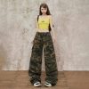 Women's  Casual Work Pants  Waist Cuffed Loose Slim Wide Leg Pants