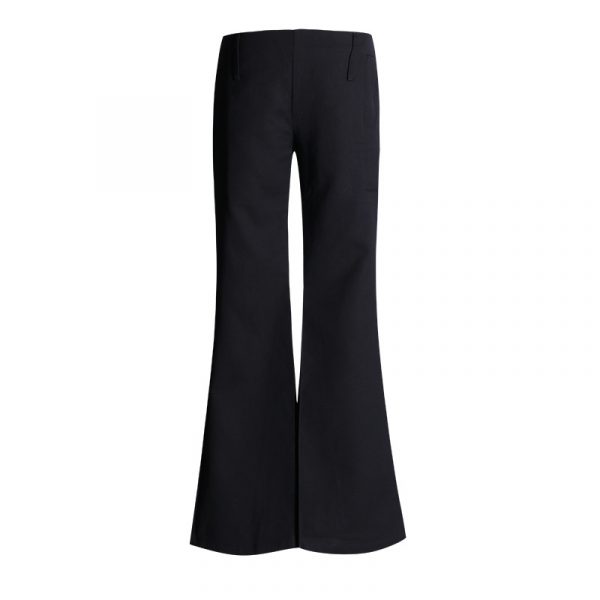 Women's Black Low Waist Suit Flare Trousers Slimming Casual Floor-Length Pants