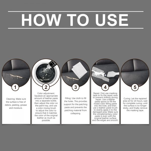 Homonth Car Leather Seat Repair Kit Furniture Sofa Seat Car Interior Repair Maintenance