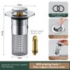 Kitchen Sink Drain Stainless steel  Strainer Sink Stopper Bath Plug Pop-Up Bounce Core Basin Drain Filter Hair Catcher Universal