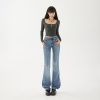 Women's Low-Waist Spicy Girl Flare Pants Slimming Skinny Stretch Denim Trousers