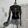 Flare Sleeve Double Layer Tulle Spicy Girl Top