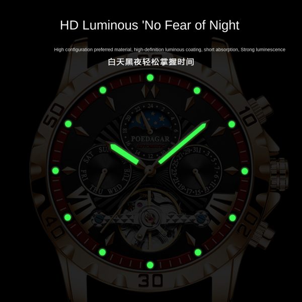 Swiss Brand Waterproof Automatic Mechanical Watch for Men