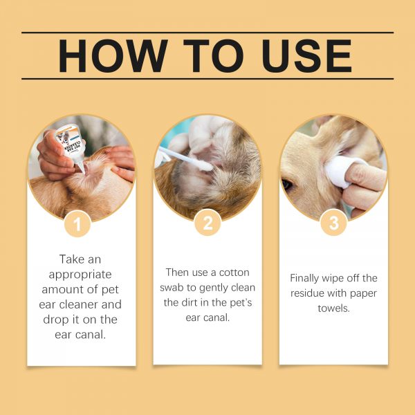 Yegbong Pet Ear Cleaner All-Purpose Ear Cleaning Dirt Cleaning Solution For Cats And Dogs