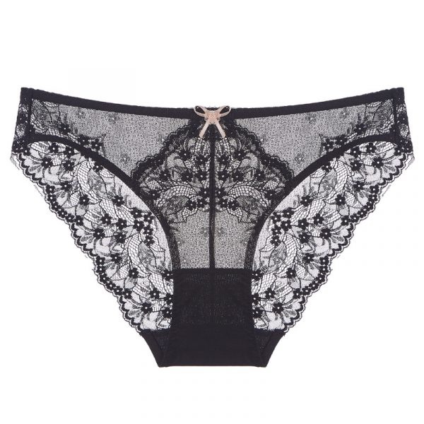 French Style Sexy Lace Briefs Ultra-thin Breathable Plus Size Women's Thong Underwear Low Waist Butt-lifting