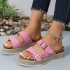 Women's slippers for outdoor wear in summer, forest-style retro thick-soled hemp rope lazy casual sandals