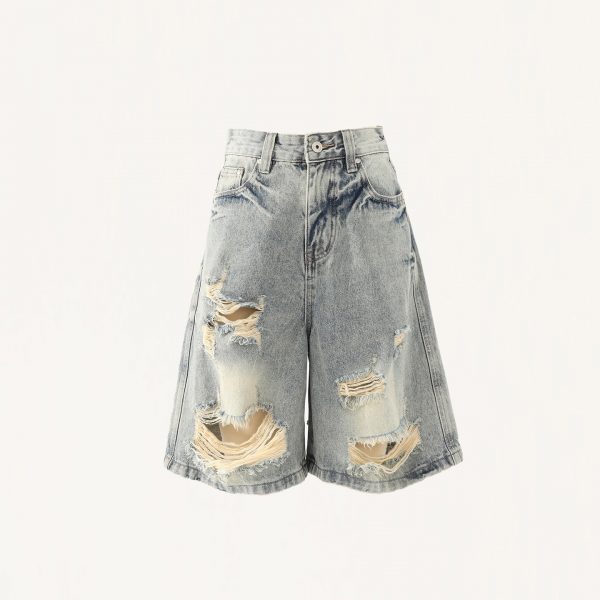 Women's  Shorts Retro Loose Five-Quarter Wide-Leg Mid-Length Pants