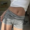 Color blocking striped printed sports and leisure home shorts for women