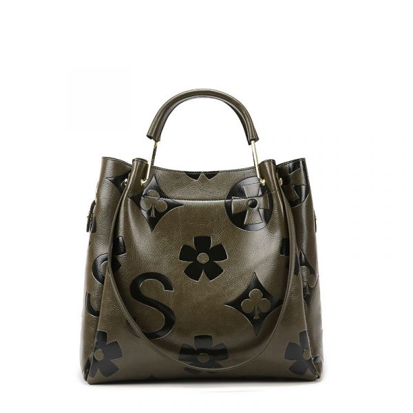 Handbag Women's Fashion Embossed Tote Bag Large Capacity Maternity Bucket Bag