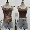 Butterfly print layered sleeveless top