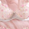 Cross-border Fresh Bra Lingerie Net Lace Embroidery Pure Desire Temptation Erotic Underwear with Steel Ring Gathering Set