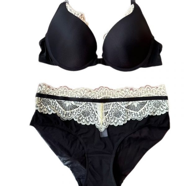 Sexy Women's Underwear Front Closure Backless Small Chest Gathering Bra Anti-Sagging Plus Size Lace Bra Set