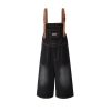 Women's Denim Overalls Summer Strap Design Loose  Age-Reducing Wide-Leg Pants