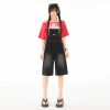 Women's Denim Overalls Summer Strap Design Loose  Age-Reducing Wide-Leg Pants