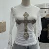 Flare Sleeve Double Layer Tulle Spicy Girl Top