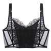 Thin Mesh Lace Bra Large Chest Minimizer Shapewear Boned Underwear
