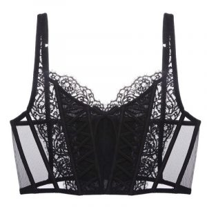 Thin Mesh Lace Bra Large Chest Minimizer Shapewear Boned Underwear