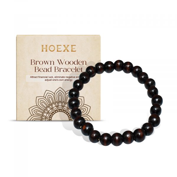 Black Coffee Wood Bead Bracelet Daily Hand Simple Fashion Everything With Niche Design Wood Bead Bracelet