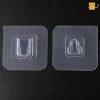 Transparent, No-Drilling Hook (6*6 Acrylic Buckle), Scratch-Free, Strong Adhesive Hook For Bathroom, Living Room, Wall-Mounted Door And Rear Clothes, Self-Adhesive Hook For Clothes And Hats