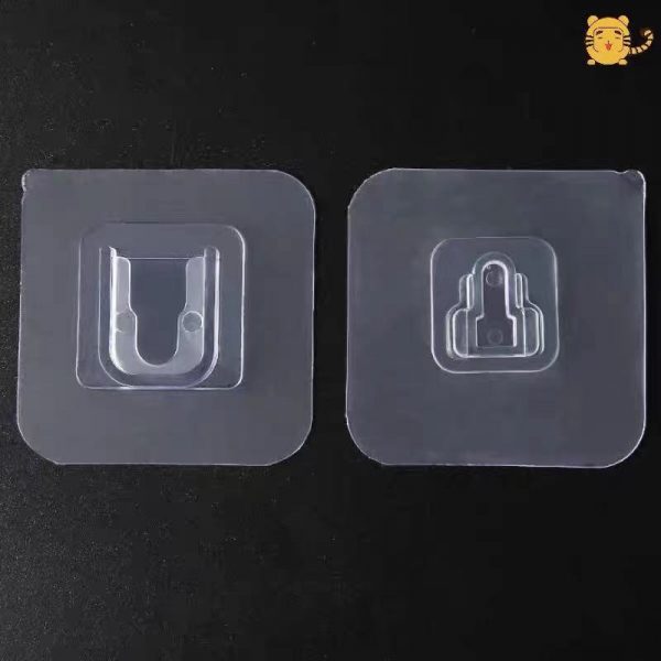 Transparent, No-Drilling Hook (6*6 Acrylic Buckle), Scratch-Free, Strong Adhesive Hook For Bathroom, Living Room, Wall-Mounted Door And Rear Clothes, Self-Adhesive Hook For Clothes And Hats