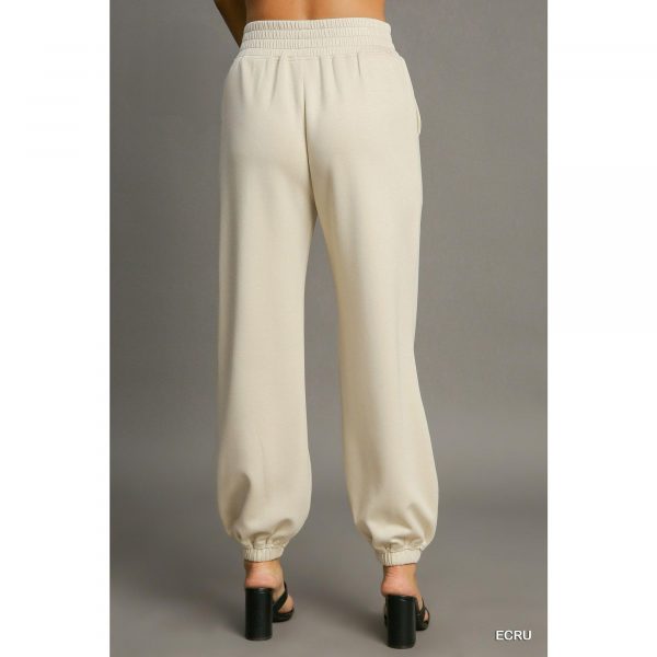 Umgee Drawstring Jogger Pants with Front Seam Detail