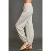 Umgee Drawstring Jogger Pants with Front Seam Detail