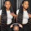 Glueless Wigs 70 Human Hair Pre Plucked Pre Cut 200 Density Transparent HD Lace Frontal Wigs  Loose Deep Wave Wigs