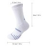 6 Pairs Men Compression Running Socks Quarter Crew Athletic Cushioned Breathable Anti Blister Sweat Odor For Running Hiking Cycling Fitness