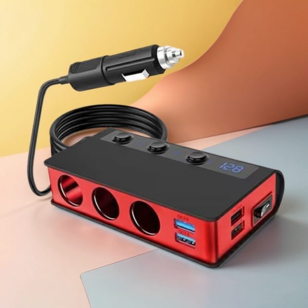 The Three-port Car Cigarette Lighter Adapter Expands One Socket To Three. The Current Output Is Stable And The Compatibility Is Good