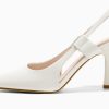 Coutgo Womens Slingback Heels Closed Pointed Toe Slip-on Kitten Heels Sandals Party Prom Dress Shoes
