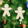 30 Pieces Of Unpainted Gingerbread Man Slices For Painting DIY Handmade Christmas And Halloween Supplies