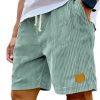 Vintage Embroidered Corduroy Fashion Lace-up Casual Shorts