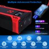 1Pc Car Jump Starter With Air Compressor Portable Car Battery Booster With Digital Tire Inflator With 2000mAh Peak Current For 12V Car 6.5L Gas Or 4.0L Diesel Engines
