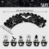 3 Tier Halloween Cupcake Stand Black Spider Web Cardboard Cupcake Stand Spider Bat Cupcake Toppers Halloween Cupcake Holder Tower For Halloween Birthday Party Supplies