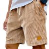 Vintage Embroidered Corduroy Fashion Lace-up Casual Shorts