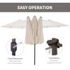 15ft Double Sided Patio Umbrella Outdoor Market Extra Large Cream White With Crank For Deck Lawn  Pool