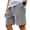 Vintage Embroidered Corduroy Fashion Lace-up Casual Shorts