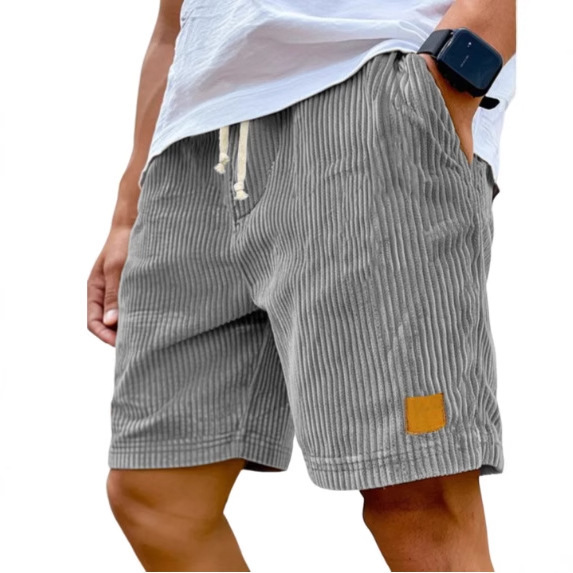 Vintage Embroidered Corduroy Fashion Lace-up Casual Shorts
