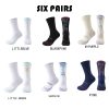 6 Pairs Men Compression Running Socks Quarter Crew Athletic Cushioned Breathable Anti Blister Sweat Odor For Running Hiking Cycling Fitness