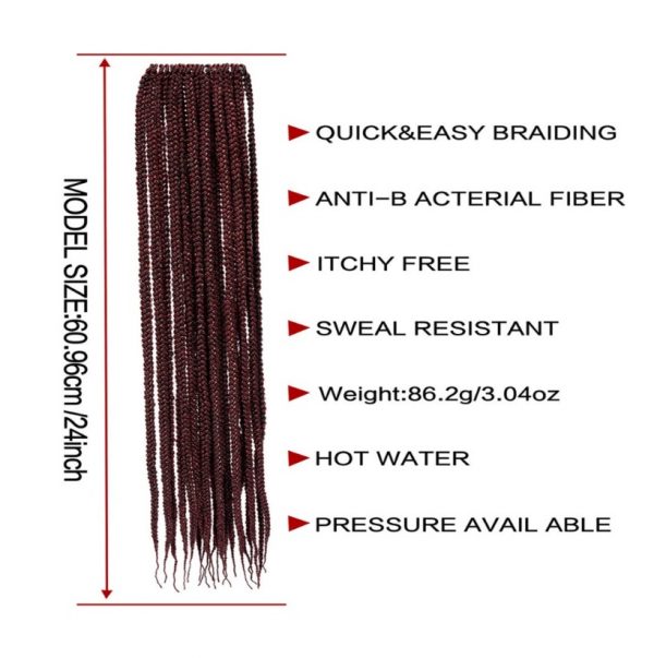 3S THREE STRAND Crochet Hair  Extensions Soft Synthetic Braiding Hair