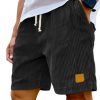 Vintage Embroidered Corduroy Fashion Lace-up Casual Shorts
