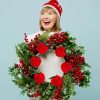 12Pcs Mini Christmas Ornament 2.1in Foam Red  Ball Ornament Pendants Xmas Tree Hanging Decorations For Holiday Party Supplies