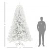 HOMCOM 9ft Tall Artificial Christmas Tree, Unlit Xmas Tree With 2132 Branch Tips, Auto Open, Steel Base, Holiday  For Home Office, White