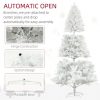 HOMCOM 9ft Tall Artificial Christmas Tree, Unlit Xmas Tree With 2132 Branch Tips, Auto Open, Steel Base, Holiday  For Home Office, White