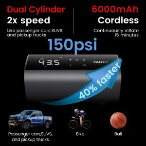 A22 Double Cylinder12V Cordless Portable Tyre Air Compressor Inflatable Digital Automatic Electric Car Tire Inflators