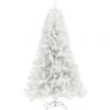 HOMCOM 9ft Tall Artificial Christmas Tree, Unlit Xmas Tree With 2132 Branch Tips, Auto Open, Steel Base, Holiday  For Home Office, White