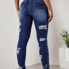 2025 Women's Ripped Tight Cropped Pants, New High Stretch Jeans, Fashionable And Versatile Street Style, Slim Fit Design, Women's Jeans And Clothing